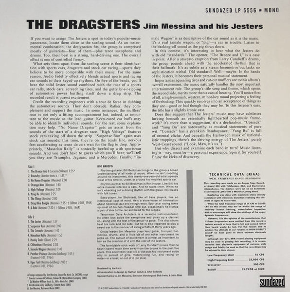 Jim Messina & His Jesters – The Dragsters ‎(1964) - New LP Record Store Day 2021 Sundazed Music RSD Mono Blue Vinyl - Surf Rock - Shuga Records