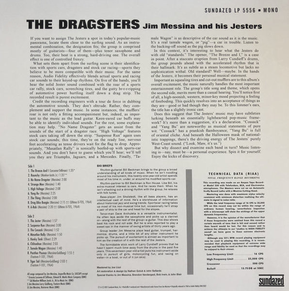 Jim Messina & His Jesters – The Dragsters ‎(1964) - New LP Record Store Day 2021 Sundazed Music RSD Mono Blue Vinyl - Surf Rock