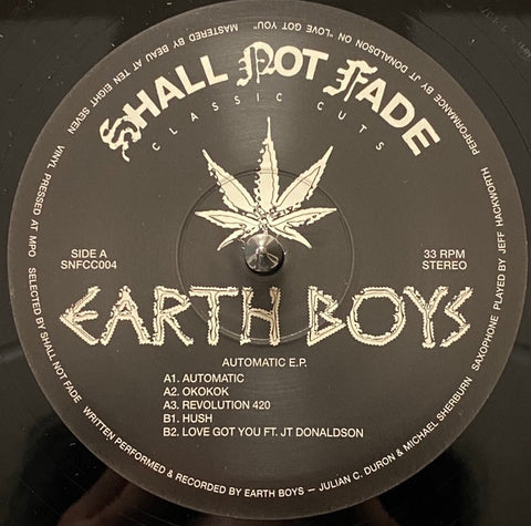 Earth Boys – Automatic EP - New 12" EP Record 2021 UK Import Shall Not Fade Vinyl - House