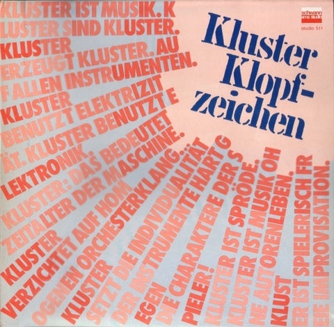 Kluster – Klopfzeichen (1971) - Mint- LP Record 1980 Schwann AMS Studio Germany Vinyl - Krautrock / Experimental