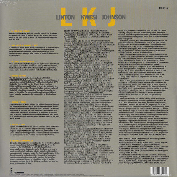 Linton Kwesi Johnson – Making History (1984) - New LP Record Store Day 2021 Island Europe Import RSD Yellow Vinyl - Reggae / Dub Poetry