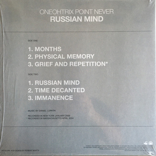 Signed Autographed - Oneohtrix Point Never - Russian Mind (2009) - New LP Record Store Day 2021 Mexican Summer Metallic Silver Vinyl - Electronic / Ambient / Drone / Experimental - Shuga Records