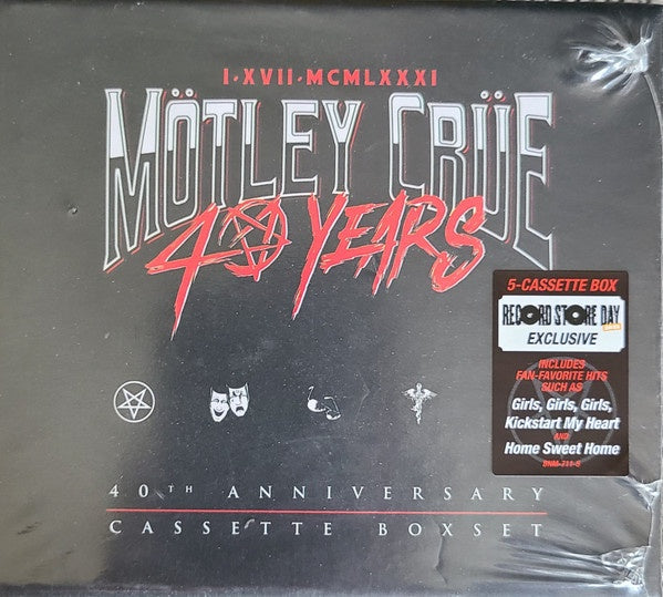 Mötley Crüe – 40 Years (40th Anniversary Cassette Boxset) - NM 5x Cassette Tape Record Store Day 2021 RSD Colored Tapes - Heavy Metal / Hard Rock
