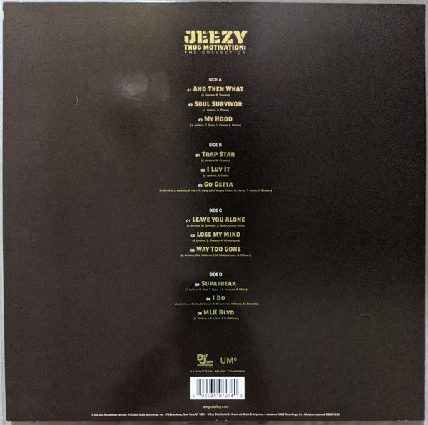 Jeezy ‎– Thug Motivation: The Collection - New 2 LP Record Store Day 2021 Def Jam RSD Clear Vinyl - Hip Hop / Trap - Shuga Records