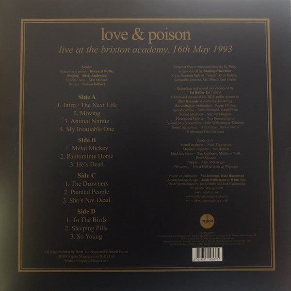 The London Suede ‎– Love & Poison: Live At The Brixton Academy, 16th May 1993 - New 2 LP Record Store Day 2021 Demon USA RSD Clear 180 gram Vinyl - Alternative Rock / Indie Rock - Shuga Records