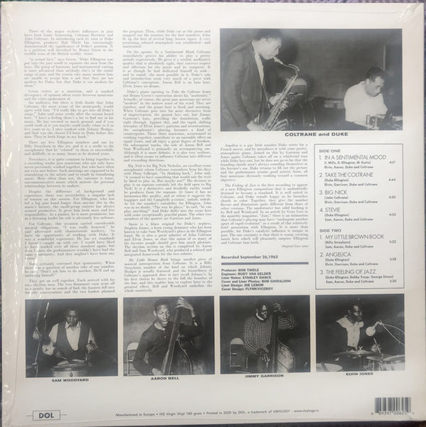 Duke Ellington & John Coltrane – Duke Ellington & John Coltrane (1963) - New LP Record 2020 DOL Europe Import Aqua Blue Vinyl - Jazz / Cool Jazz - Shuga Records