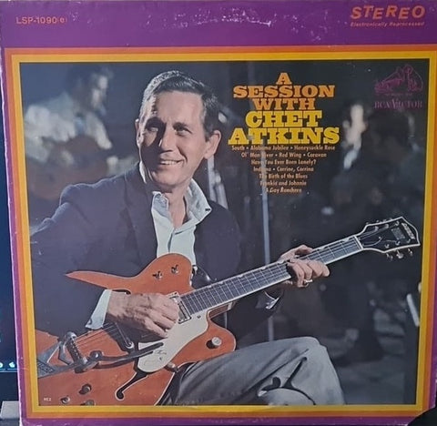 Chet Atkins ‎– A Session With Chet Atkins (1955) - VG+ LP Record 1967 RCA Victor USA Vinyl - Country / Country Blues