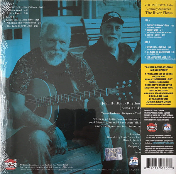 John Hurlbut / Jorma Kaukonen ‎– The River Flows Volume Two - New LP Record Store Day 2021 Culture Factory RSD Clear Splatter Vinyl - Rock - Shuga Records