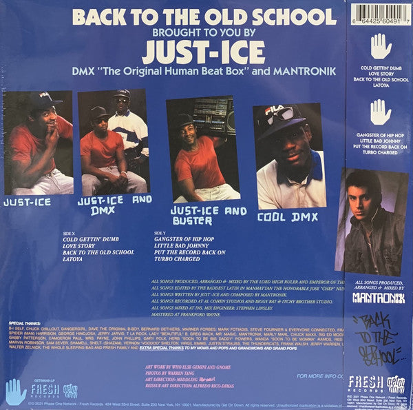 Just-Ice ‎– Back To The Old School (1986) - New LP Record Store Day 2021 Get On Down RSD Splatter Vinyl - Hip Hop / Electro / Beatbox - Shuga Records