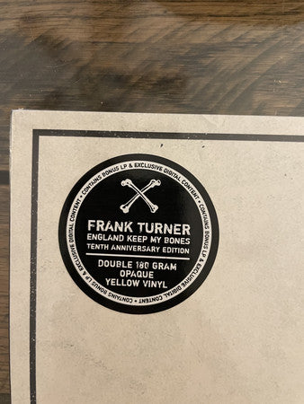 Frank Turner ‎– England Keep My Bones (2011) - New 2 LP Record 2021 Xtra Mile/Epitaph Europe Import Yellow Opaque Vinyl & Download - Folk Rock / Acoustic / Folk - Shuga Records