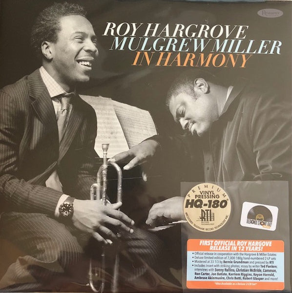 Roy Hargrove, Mulgrew Miller – In Harmony - New 2 LP Record Store Day 2021 Resonance USA 180 gram Vinyl RSD Vinyl - Jazz / Hard Bop - Shuga Records