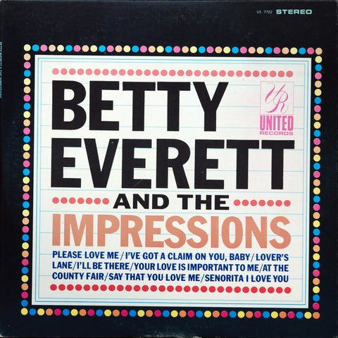 Betty Everett And The Impressions – Betty Everett And The Impressions - VG+ LP Record 1966 United USA Vinyl - Soul / Rhythm & Blues / Doo Wop