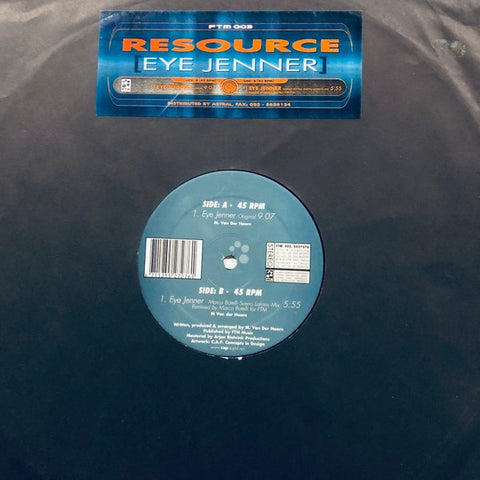 Resource – Eye Jenner - New 12" Single Record 2001 For The Music Netherlands Vinyl - Trance