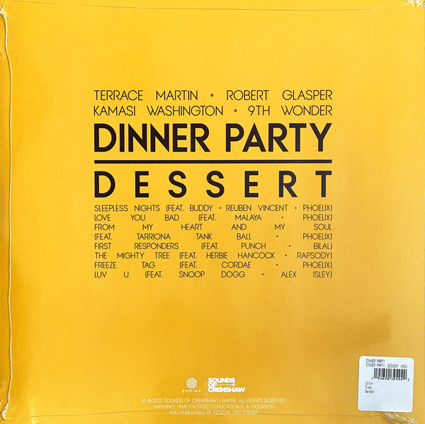 Dinner Party ‎– Dinner Party: Dessert - New LP Record 2021 Sounds Of Canary Yellow & Fruit Punch Vinyl - Jazz / Funk / R&B - Shuga Records