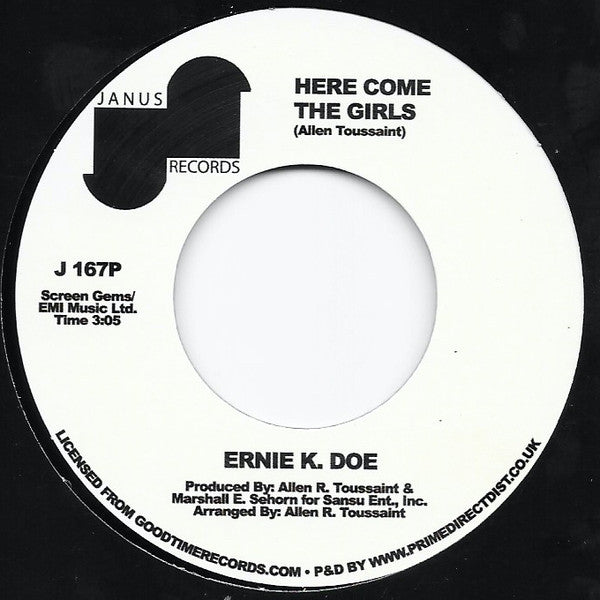 Ernie K. Doe – Here Come The Girls (1971) - New 7" Single Record Store Day 2021 Janus UK Import RSD Vinyl - Soul