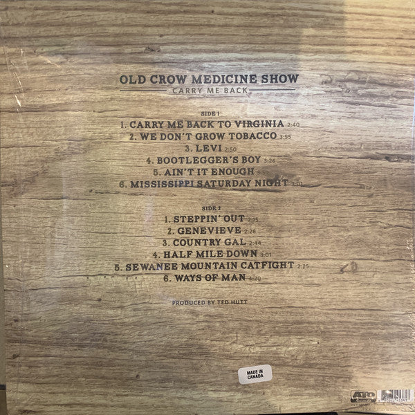 Old Crow Medicine Show - Carry Me Back (2012) - New LP Record 2021 ATO Records USA Coke Bottle Clear Vinyl - Folk Rock / Bluegrass - Shuga Records