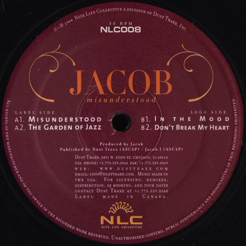 Jacob  ‎– Misunderstood - New 12" Single 1998 Nite Life Collective USA Vinyl - Chicago Deep House