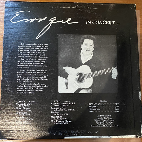 Enrique Balmas – Some of my favorite songs... - VG+ LP Record 1977 Nita USA Vinyl - Latin - Shuga Records