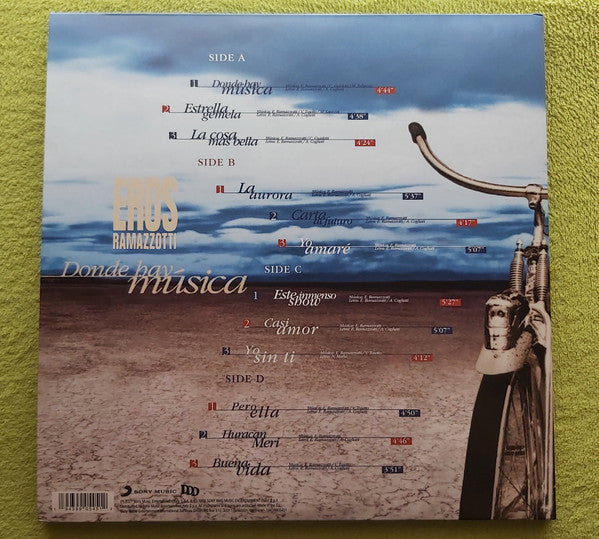 Eros Ramazzotti – Donde Hay Música (1996) - New 2 LP Record 2021 Sony Europe Import Transparent Blue 180 gram Vinyl & Poster - Pop / Europop - Shuga Records