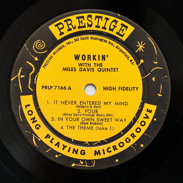 The Miles Davis Quintet ‎– Workin' With The Miles Davis Quintet - VG- (lower grade) Lp Record 1960 Prestige USA Mono Original Vinyl - Jazz / Hard Bop - Shuga Records