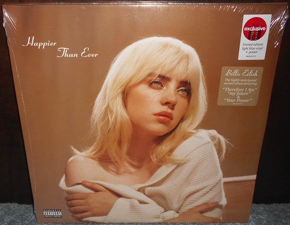 Billie Eilish - Happier Than Ever - Mint- 2 LP Record 2021 Darkroom Target Exclusive Light Blue Vinyl & Poster - Indie Pop - Shuga Records