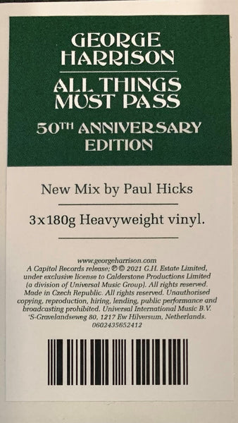 George Harrison ‎– All Things Must Pass (1970) (50th Anniversary) - New 3 LP Record Box Set 2021 Capitol Europe Import 180 gram Vinyl - Pop Rock / Classic Rock - Shuga Records