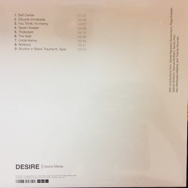 Desire Marea – Desire - New LP Record 2021 Mute UK Import White Vinyl & Booklet - Electronic  / Experimental