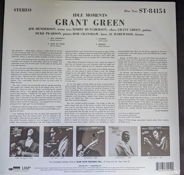 Grant Green – Idle Moments (1965) - New LP Record 2021 Blue Note Europe Import 180 gram Vinyl - Jazz / Hard Bop