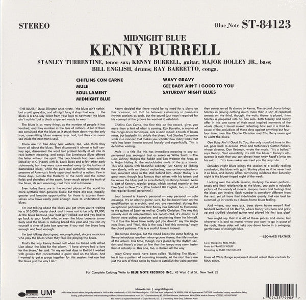 Kenny Burrell – Midnight Blue (1963) - New LP Record 2021 Blue Note Europe 180 gram Vinyl - Jazz / Soul-Jazz