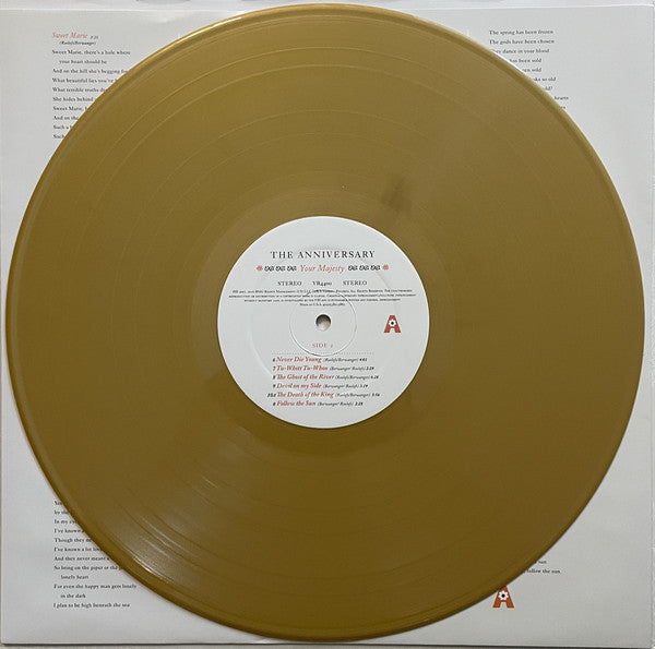 The Anniversary – Your Majesty (2001) - New LP Record 2021 Vagrant USA Gold Vinyl - Indie Rock / Emo / Pop Rock - Shuga Records