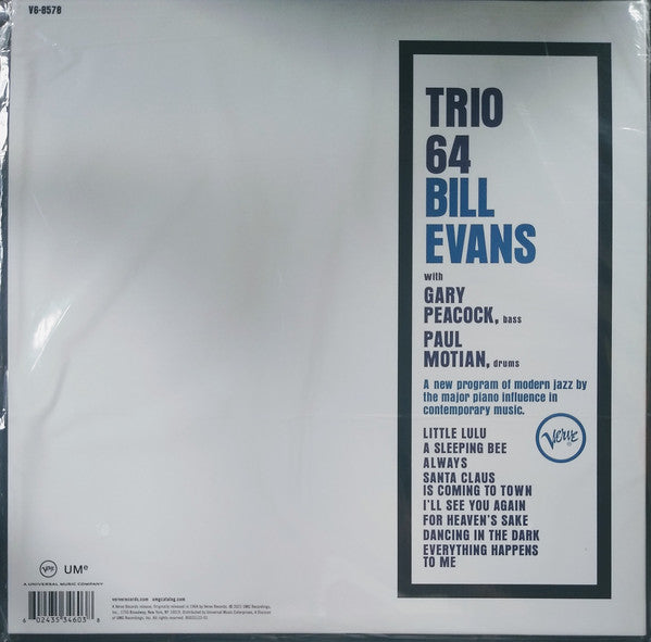 Bill Evans – Trio 64 (1964) - New LP Record 2021 Verve USA 180 gram Vinyl - Jazz / Post Bop