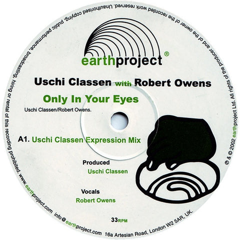Uschi Classen With Robert Owens – Only In Your Eyes - New 12" Single REcord 2002 Earth Project UK Vinyl - Deep House / Future Jazz