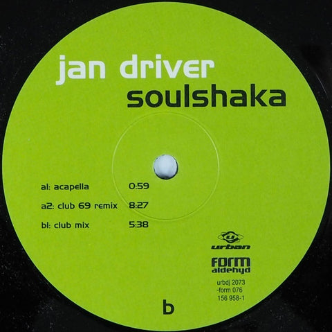 Jan Driver – Soulshaka (Part 2) - New 12" Single Record 2000 Urban Germany Vinyl - House