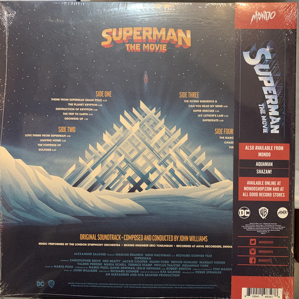 John Williams – Superman: The Movie (Original Score 1978) New 2 LP Record 2021 Mondo USA Black 180 gram Vinyl - Soundtrack - Shuga Records
