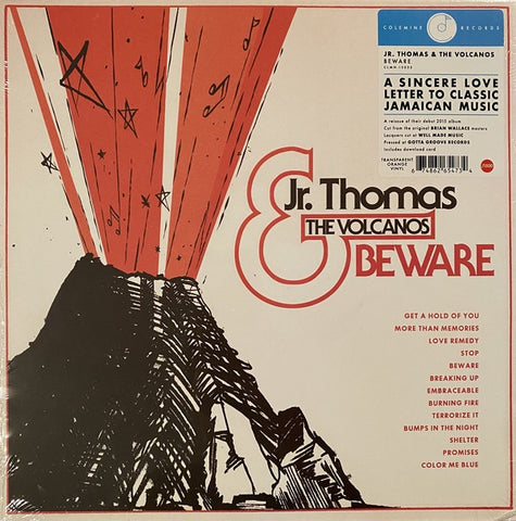 Jr. Thomas & The Volcanos – Beware - New LP 2021 Colemine Records Translucent Orange Vinyl  & Download - Soul / Funk / Rocksteady