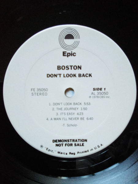 Boston – Don't Look Back - VG+ LP Record 1978 Epic USA White Label Promo Vinyl - Pop Rock / Hard Rock - Shuga Records