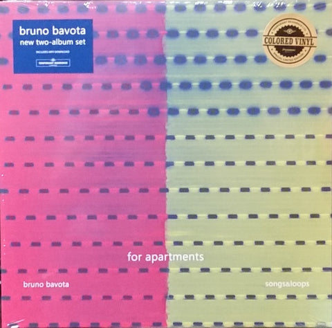 Bruno Bavota – For Apartments: Songs & Loops - New Limited Edition 2 LP Record 2021 Temporary Residence Limited Terracotta Red & Chartreuse Vinyl & Download - Modern Classical  / Ambient