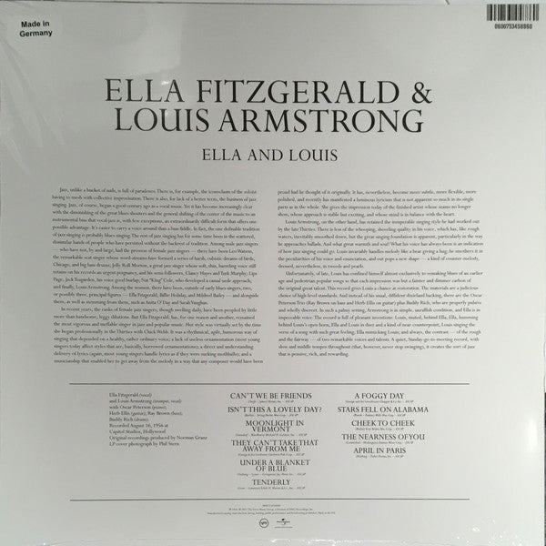 Ella Fitzgerald & Louis Armstrong – Ella And Louis (1956) - New LP Record 2016 Verve Europe Vinyl - Jazz / Swing - Shuga Records