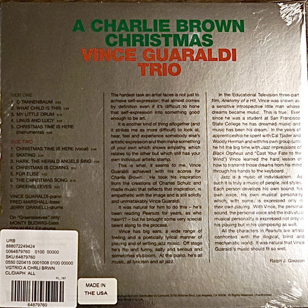 Vince Guaraldi Trio – A Charlie Brown Christmas - New LP Record 2021 Craft Urban Outfitters Red and Green Smoke and not Splatter Vinyl - Soundtrack / Cool Jazz