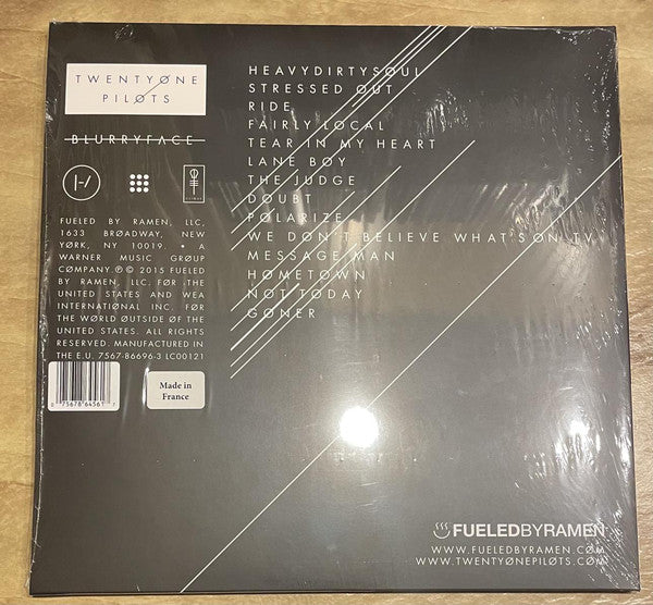 Twenty One Pilots – Blurryface (2015) - New 2 LP Record 2021 Fueled By Ramen Silver Vinyl - Alternative Rock / Indie Rock / Hip Hop - Shuga Records