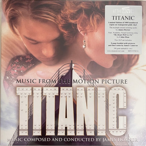 James Horner – Titanic (Music From The Motion Picture 1997) - New 2 LP Record 2021 Music On Vinyl Europe 180 gram Transparent Pink Vinyl & Numbered - Soundtrack