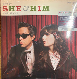 She & Him – A Very She & Him Christmas (2011)  - New LP Record 2021 Merge USA Metallic Silver Vinyl & 7" - Pop Rock