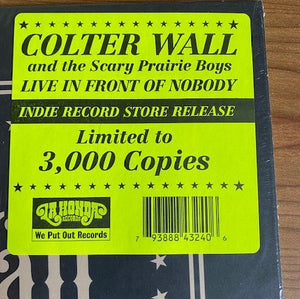 Colter Wall And The Scary Prairie Boys – Live In Front Of Nobody - New LP Record 2021 La Honda USA Vinyl - Country