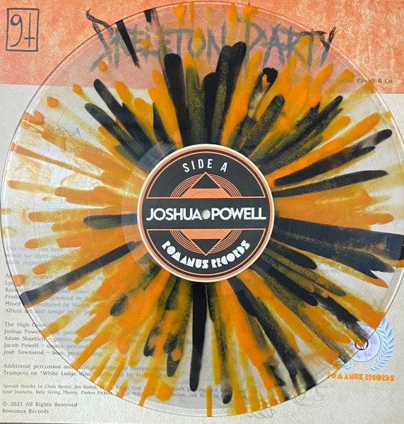Joshua Powell – Skeleton Party - New LP Record 2021 Romanus Clear w/ Black and Orange Splatter - Indie Rock / Psychedelic Rock - Shuga Records