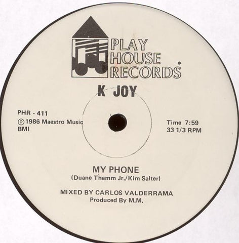 K Joy – My Phone - VG+ 12" Single Record 1986 Play House Vinyl - Chicago House