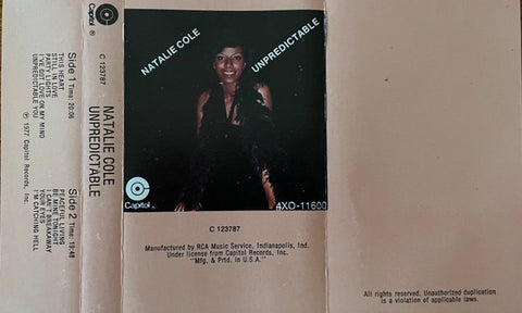 Natalie Cole – Unpredictable - Used Cassette 1977 Capitol Tape - Funk / Disco