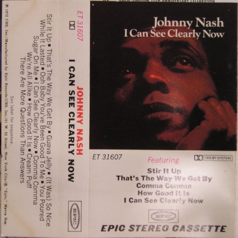 Johnny Nash – I Can See Clearly Now - Used Cassette 1972 Epic Tape - Reggae / Roots / Lovers Rock