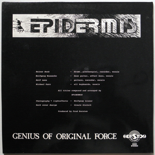 Epidermis – Genius Of Original Force - Mint- LP Record 1977 Kerston Germany Vinyl - Krautrock / Prog Rock / Art Rock - Shuga Records