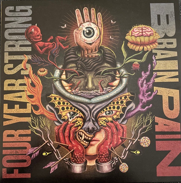 Four Year Strong – Brain Pain - New 2 LP Record 2021 Pure Noise Glow in the Dark Milky Clear w/ Heavy Black and Red(ish) Splatter Vinyl & Download - Pop Punk / Melodic Hardcore - Shuga Records