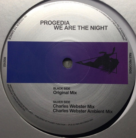 PROGedia – We Are The Night - New 12" Single Record 2021 R & S Vinyl - Downtempo / Pop / Ambient